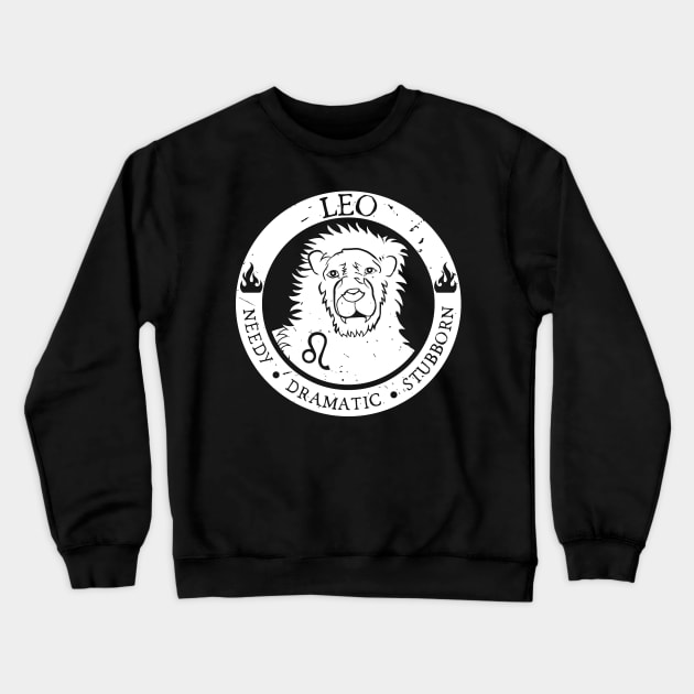 Savage Leo Zodiac Antisocial Astrology Crewneck Sweatshirt by atomguy